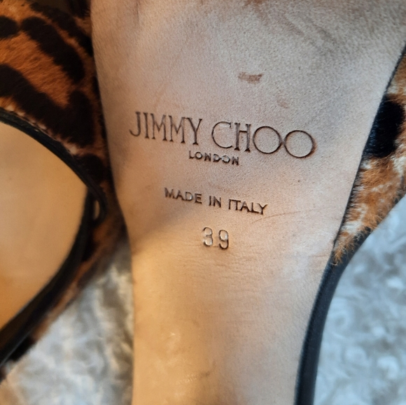 JIMMY CHOO Platform Leopard Sandals Sz 39 Euro US 8.5 - Picture 11 of 13